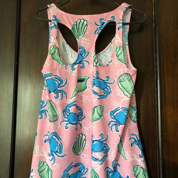 Simply Southern Womens Summer Top size small sleeveless tank crabs pink shells - Picture 4 of 4